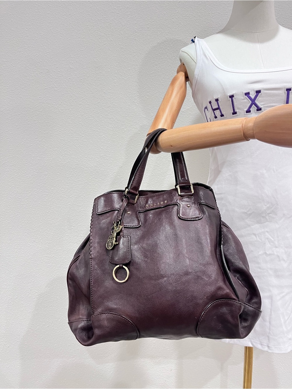 CELINE ORLOV VINTAGE LEATHER TOTE.